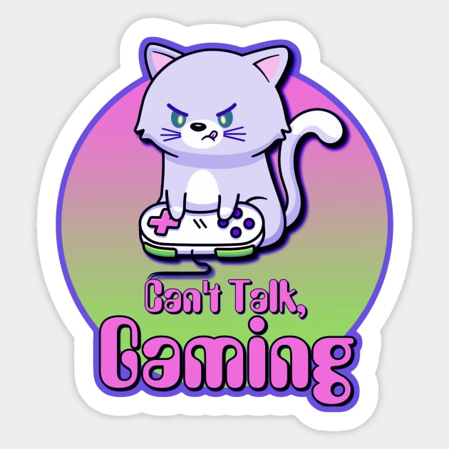 Can't Talk, Gaming Purple Sticker by AlondraHanley